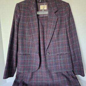 Pendleton Plaid A-Line Skirt - Red and Blue